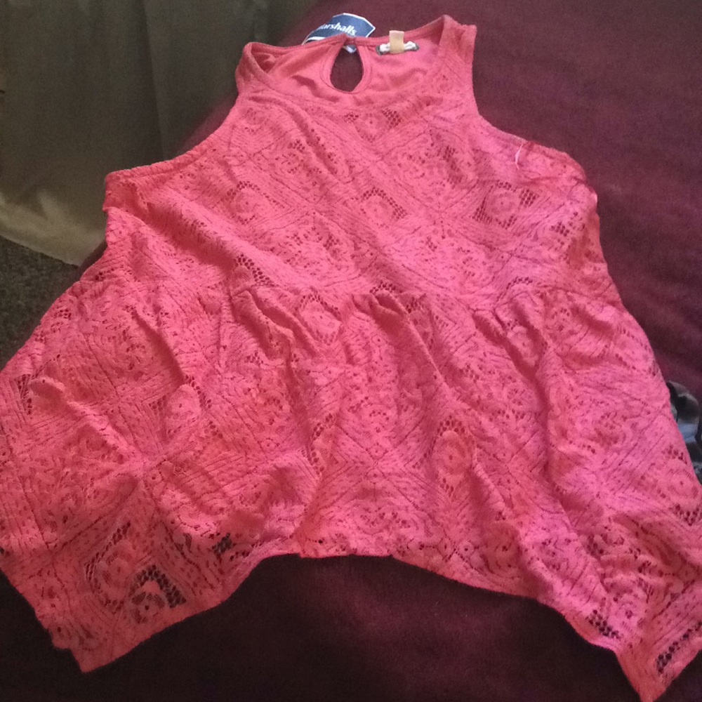 Lace shirt.